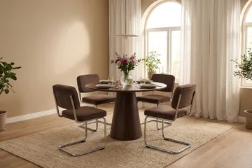 Milva Matstol - Brun/Krom - Products - Möbler - Fåtölj & stolar - Matstol & köksstol