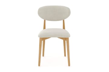 Molly Matstol i trä med tygsits - Ek/Beige - Products - Möbler - Fåtölj & stolar - Matstol & köksstol