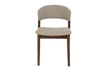 Nala Matstol i trä med tygsits - Greige - Products - Möbler - Fåtölj & stolar - Matstol & köksstol