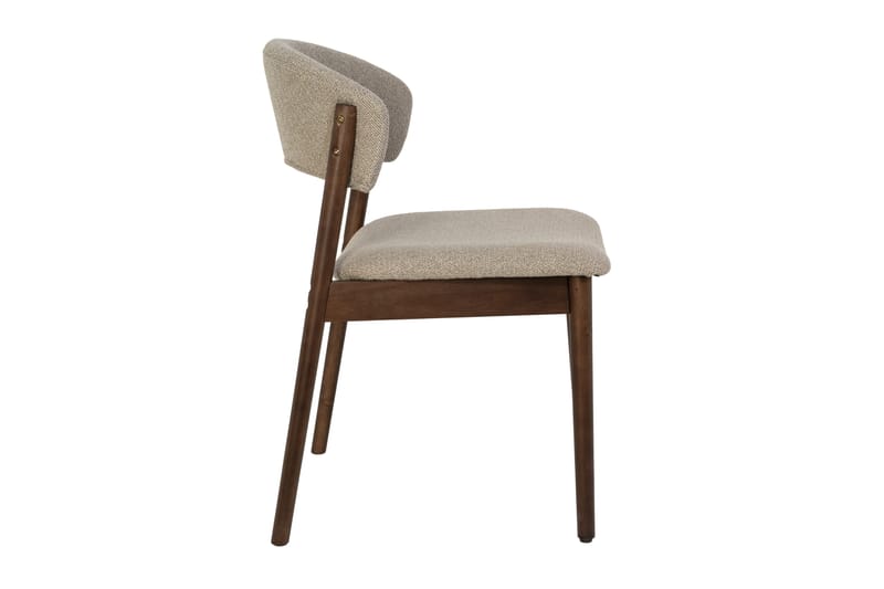 Nala Matstol i trä med tygsits - Greige - Products - Möbler - Fåtölj & stolar - Matstol & köksstol