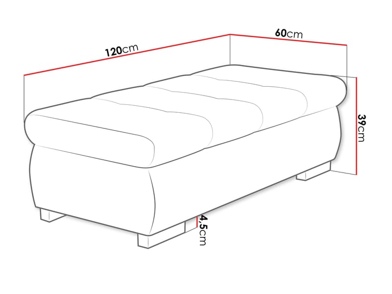 Cerys Fotpall 120 cm - Grön - Products - Möbler - Fåtölj & stolar - Pall & puff - Fotpallar