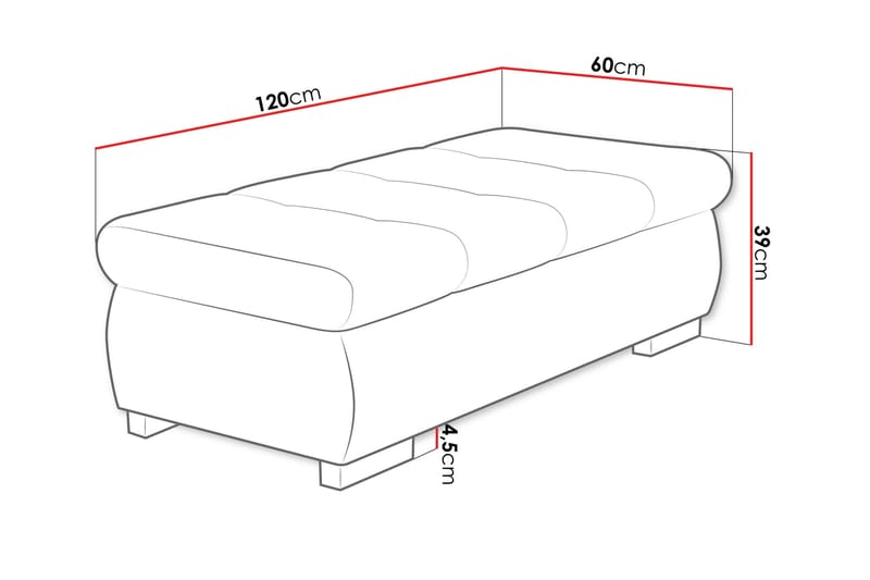 Cerys Fotpall 60 cm - Ljusgrå/Mörkgrå - Products - Möbler - Fåtölj & stolar - Pall & puff - Fotpallar