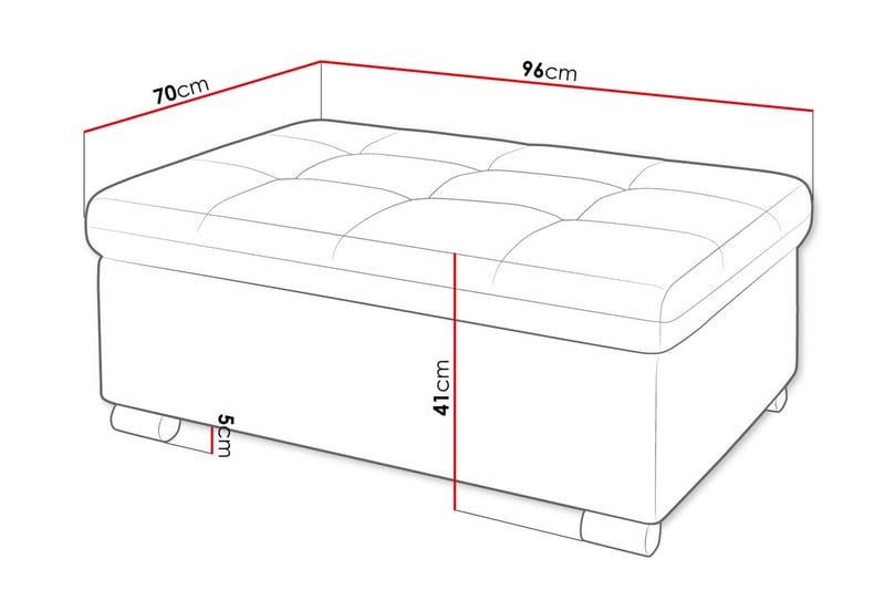 Dynir Fotpall 70 cm - Vit/Svart - Products - Möbler - Fåtölj & stolar - Pall & puff - Fotpallar