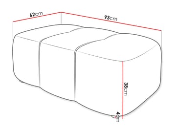 Flo Fotpall 93 cm - Svart - Products - Möbler - Fåtölj & stolar - Pall & puff - Fotpallar