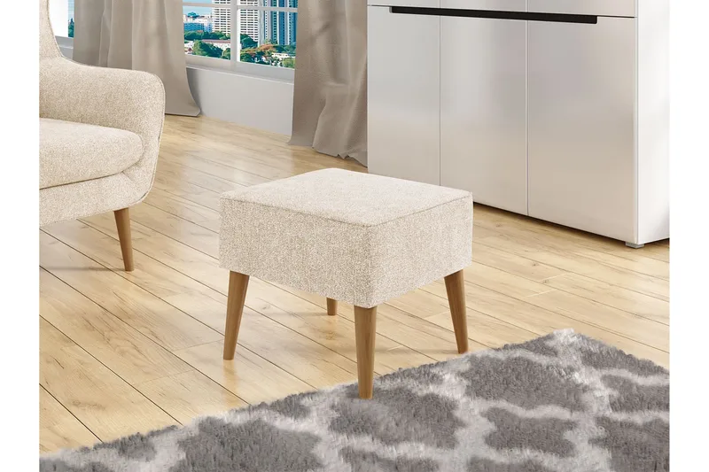 Fotpall LORD - Beige - Products - Möbler - Fåtölj & stolar - Pall & puff - Fotpallar