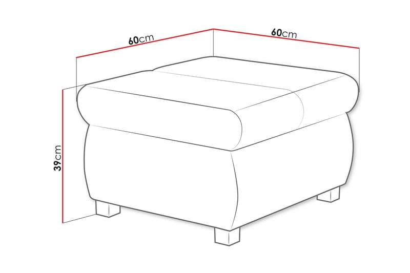 Gamal Fotpall 60 cm - Gul - Products - Möbler - Fåtölj & stolar - Pall & puff - Fotpallar