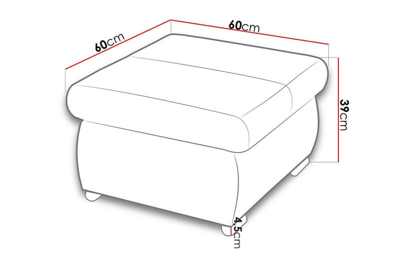 Gamal Fotpall 60 cm - Ljusgrå/Mörkgrå - Products - Möbler - Fåtölj & stolar - Pall & puff - Fotpallar