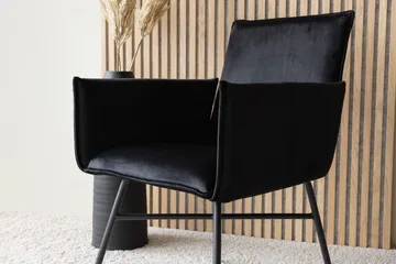Petra Karmstol - Sammet/Svart - Products - Möbler - Fåtölj & stolar - Matstol & köksstol