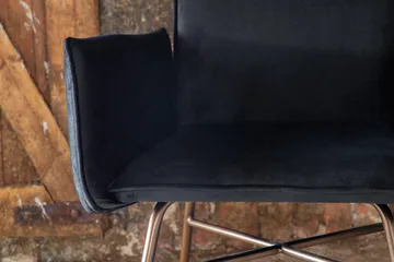 Petra Karmstol - Sammet/Svart/Koppar - Products - Möbler - Fåtölj & stolar - Matstol & köksstol