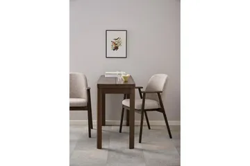 Reciclar Matstol i Bouclé med armstöd i ek trä - Mörkbrun/Greige - Products - Möbler - Fåtölj & stolar - Karmstol