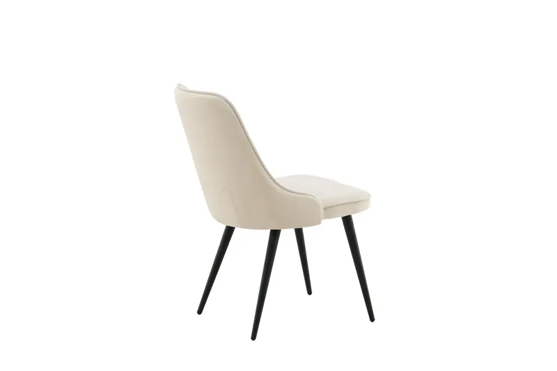 Velvet Deluxe Lyx Sammetstol - Svart/Beige - Products - Möbler - Fåtölj & stolar - Matstol & köksstol