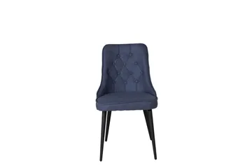 Velvet Deluxe Stol - Blå/Svart/Sammet - Products - Möbler - Fåtölj & stolar - Matstol & köksstol