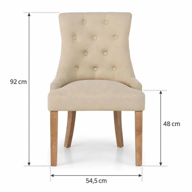 Viktoria Matstol med Nitar - Beige/Vintage - Products - Möbler - Fåtölj & stolar - Matstol & köksstol