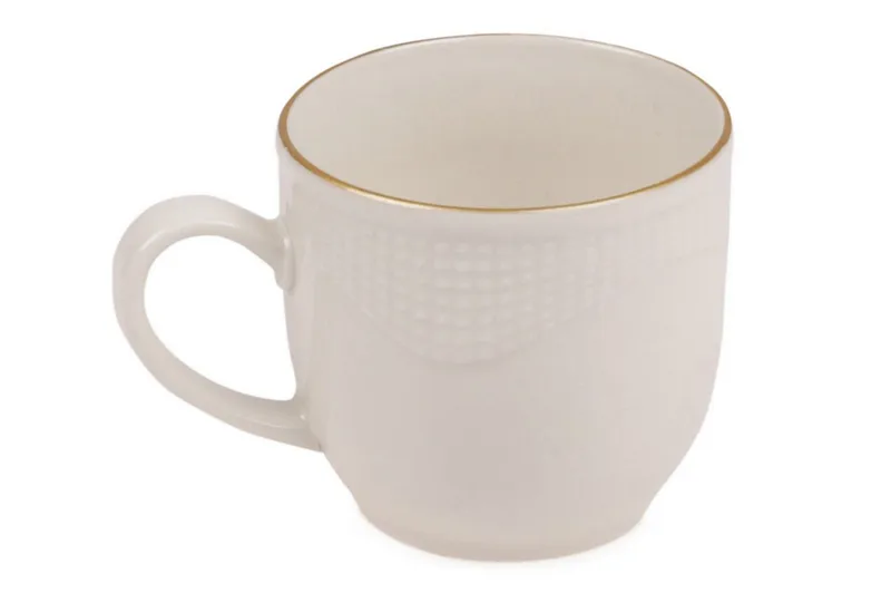 Adine Kaffeservis 12 Delar Porslin - Creme/Guld - Products - Servering & matlagning - Muggar & koppar - Kaffekopp & kaffemugg