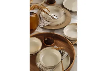 Middagset (12 delar) Lomara kräm - Cremevit - Products - Servering & matlagning - Tallrikar & skålar - Tallrikar set