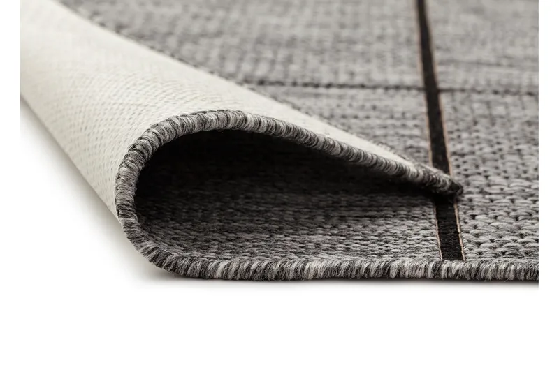 Madrid Square Flatvävd Matta 133x190 - Grå/Svart - Products - Textil & mattor - Matta - Flatvävd matta