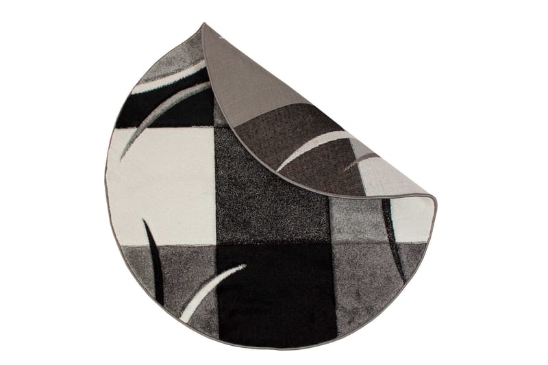 London Patch Friezematta Rund 240 - Svart - Products - Textil & mattor - Matta - Modern matta - Wiltonmatta