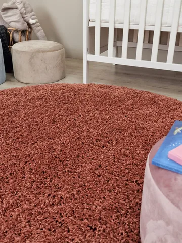 Lounge Ryamatta 240 cm Rund - Koppar - Products - Textil & mattor - Matta - Modern matta - Ryamatta