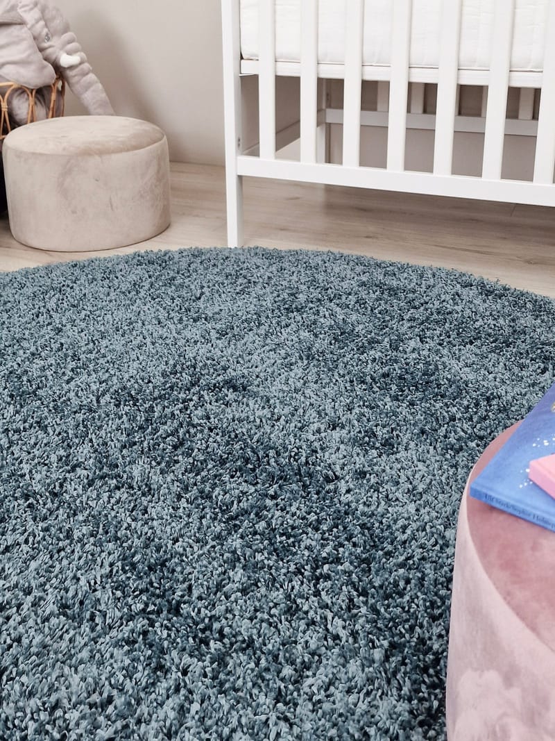 Lounge Ryamatta 240 cm Rund - Petrolblå - Products - Textil & mattor - Matta - Modern matta - Ryamatta
