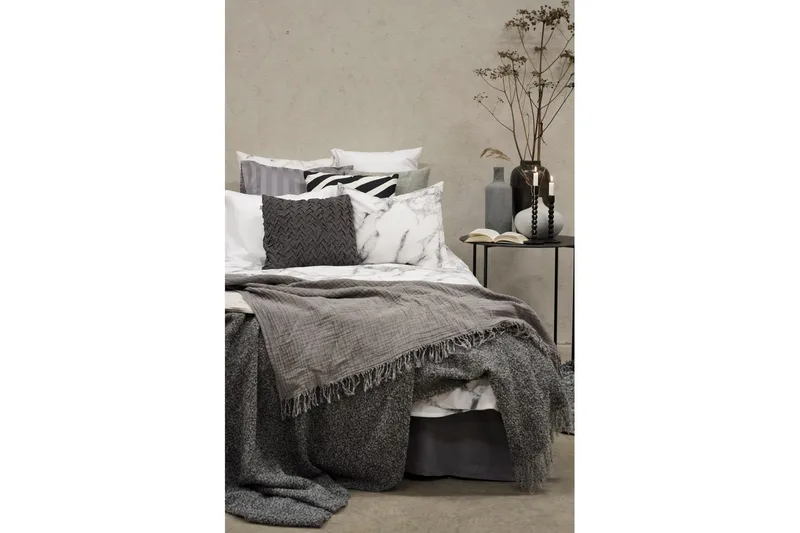 Påslakanset Enkelsäng 2-Dels Marmor Vit - Borganäs of Sweden - Products - Textil & mattor - Sängkläder - Bäddset & påslakanset - Påslakanset dubbelsäng