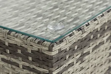 Bahamas Divanmodul - Loungebord utomhus 75x75 cm till soffgrupp i konstrotting med glasskiva - Grå / Svart dyna - Products - Utemöbler & utemiljö - Övrigt utemöbler - Moduler utesoffa