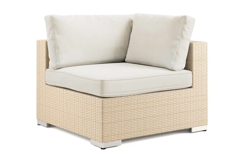 Bahamas Hörnmodul utomhus i konstrotting med Ljus vattenavisande dyna - Beige - Products - Utemöbler & utemiljö - Övrigt utemöbler - Moduler utesoffa