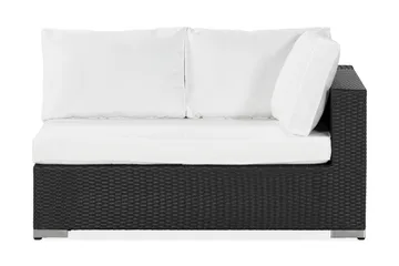 Bahamas Vänstermodul utomhus 140 cm i konstrotting - Svart / Vita dynor - Products - Utemöbler & utemiljö - Övrigt utemöbler - Moduler utesoffa - Vänstermodul utesoffa