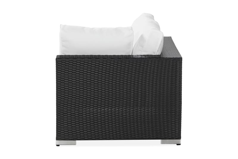Bahamas Vänstermodul utomhus 140 cm i konstrotting - Svart / Vita dynor - Products - Utemöbler & utemiljö - Övrigt utemöbler - Moduler utesoffa - Vänstermodul utesoffa