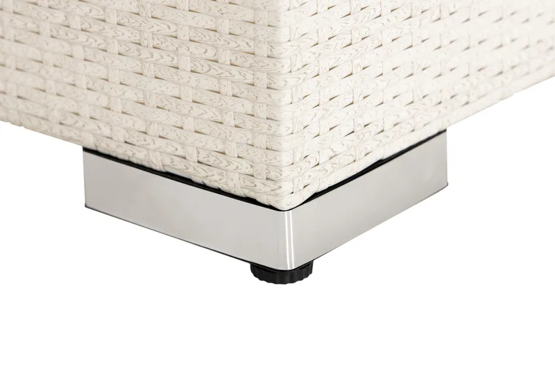 Bahamas Vänstermodul utomhus 140 cm i konstrotting - Vit / Ljusgrå dynor - Products - Utemöbler & utemiljö - Övrigt utemöbler - Moduler utesoffa - Vänstermodul utesoffa