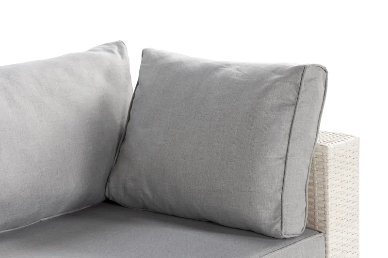 Bahamas Vänstermodul utomhus 140 cm i konstrotting - Vit / Ljusgrå dynor - Products - Utemöbler & utemiljö - Övrigt utemöbler - Moduler utesoffa - Vänstermodul utesoffa