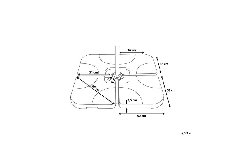 Sunny Parasollfotsvikt 52 cm 4 Delar - Svart - Products - Utemöbler & utemiljö - Övrigt utemöbler - Tillbehör utemöbler - Parasollfot