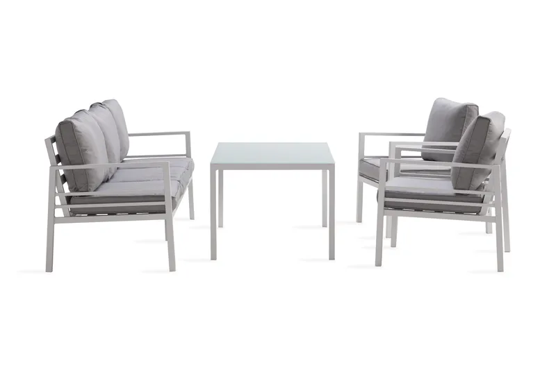 Ariany Soffgrupp - Vit / Gråa dynor - Products - Utemöbler & utemiljö - Loungemöbler - Loungeset & loungegrupp