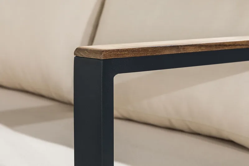 Aspvik Soffgrupp - Svart / Gråa dynor - Products - Utemöbler & utemiljö - Loungemöbler - Loungeset & loungegrupp