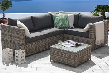 Avola Loungegrupp Utomhus 212 cm - Grå - Products - Utemöbler & utemiljö - Loungemöbler - Loungeset & loungegrupp