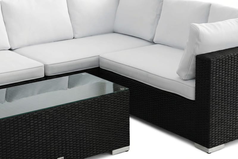 Bahamas L-formad utesoffa vänster, 6-sits med bord - Svart - Products - Utemöbler & utemiljö - Loungemöbler - Loungeset & loungegrupp