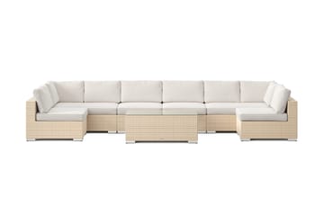 Bahamas U-formad utomhus loungegrupp med öppet avslut, 8-sits med bord - Beige - Products - Utemöbler & utemiljö - Loungemöbler - Loungeset & loungegrupp
