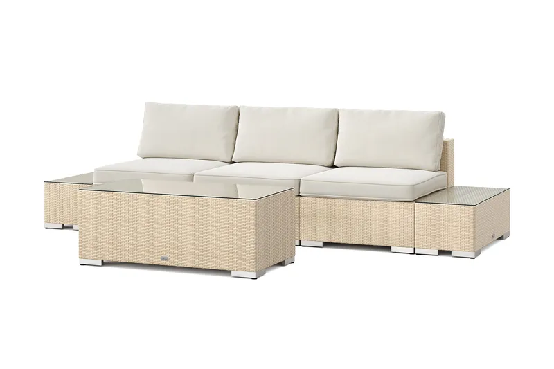 Bahamas utesoffa 3-sits med bord - Beige - Products - Utemöbler & utemiljö - Loungemöbler - Loungeset & loungegrupp