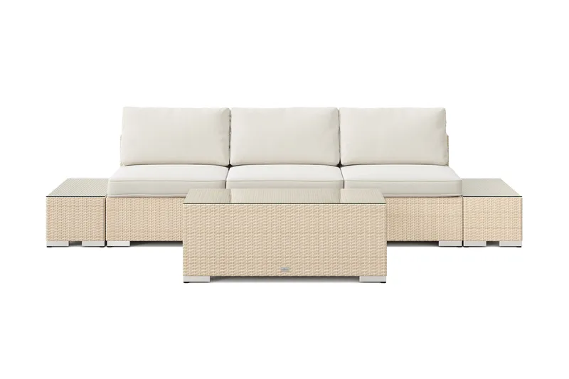 Bahamas utesoffa 3-sits med bord - Beige - Products - Utemöbler & utemiljö - Loungemöbler - Loungeset & loungegrupp