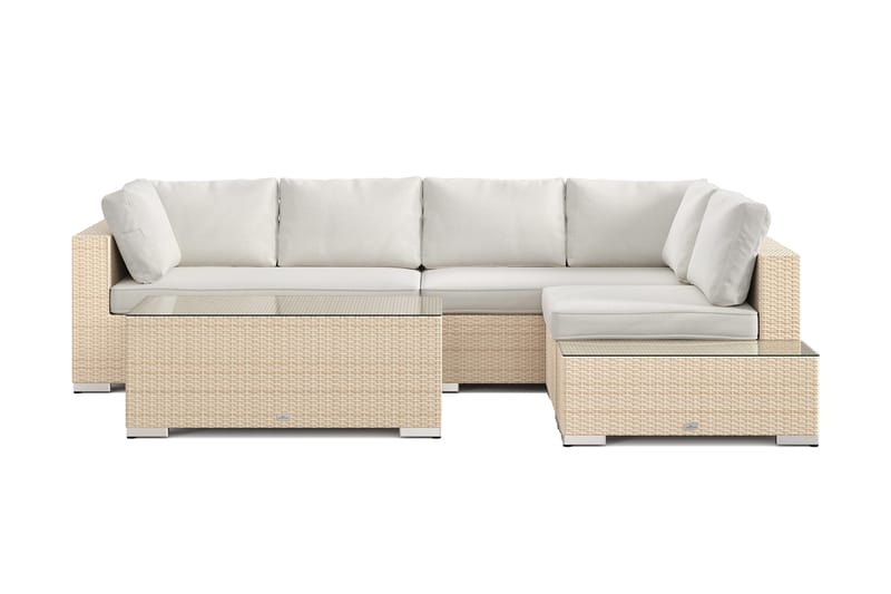 Bahamas utesoffa 5-sits vändbar schäslong med avslut och bord - Beige - Products - Utemöbler & utemiljö - Loungemöbler - Loungeset & loungegrupp