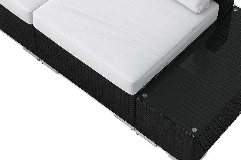Bahamas utomhus hörnsoffa 7-sits vändbar med öppet avslut och bord med hylla - Svart - Products - Utemöbler & utemiljö - Loungemöbler - Loungeset & loungegrupp