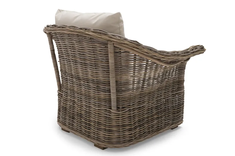 Edsklinta Utefåtölj m Dyna Rotting/Vit - Hillerstorp - Products - Utemöbler & utemiljö - Loungemöbler - Loungestol utomhus