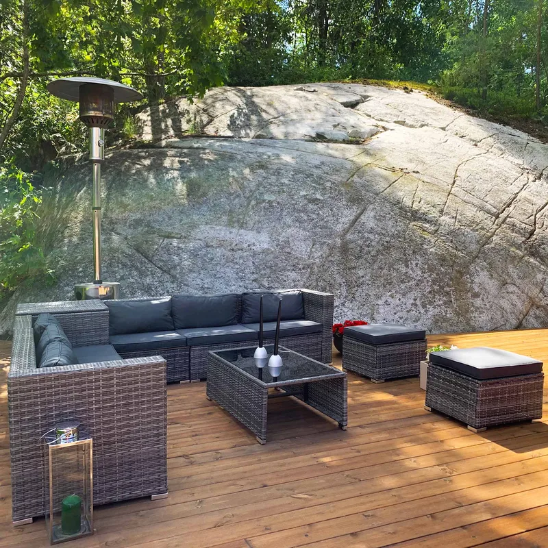 Exklusiv loungegrupp | Inbyggd förvaring | Grå konstrotting | Djursvik - Products - Utemöbler & utemiljö - Loungemöbler - Loungeset & loungegrupp