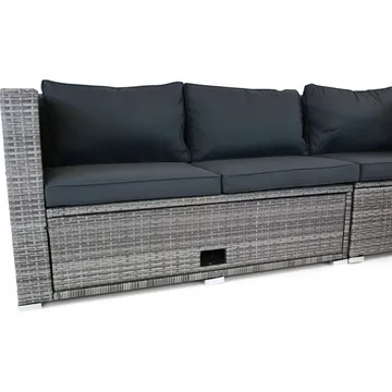 Exklusiv loungegrupp | Inbyggd förvaring | Grå konstrotting | Djursvik - Products - Utemöbler & utemiljö - Loungemöbler - Loungeset & loungegrupp