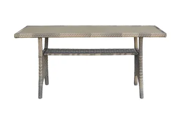 James Light Stor L-formad vändbar loungegrupp utomhus i konstrotting med förvaring och vita dynor - Brun / Beige - Products - Utemöbler & utemiljö - Loungemöbler - Loungeset & loungegrupp