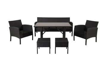 Knock Loungegrupp Utomhus - Svart - Products - Utemöbler & utemiljö - Loungemöbler - Loungeset & loungegrupp