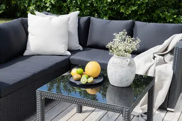 Kuba Loungegrupp Utomhus med Dynor - Svart - Products - Utemöbler & utemiljö - Loungemöbler - Loungeset & loungegrupp