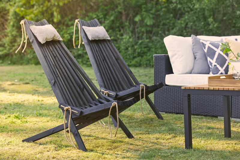 Park Solstol 2 st - Svart - Products - Utemöbler & utemiljö - Loungemöbler - Loungestol utomhus