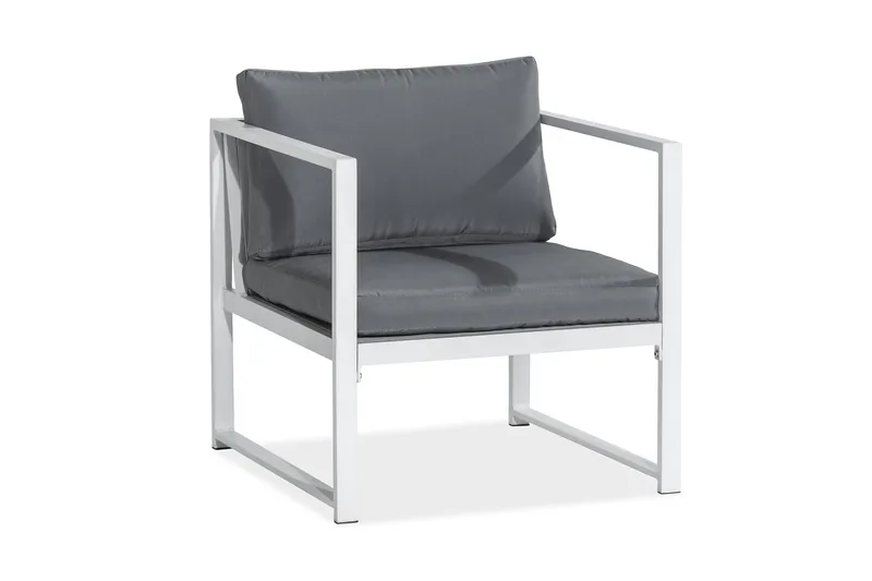 Tunis Soffgrupp - Vit / Gråa dynor - Products - Utemöbler & utemiljö - Loungemöbler - Loungeset & loungegrupp