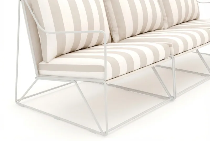 Usteryd 3 sits Loungesoffa - Beige/Striped - Products - Utemöbler & utemiljö - Loungemöbler - Loungesoffor