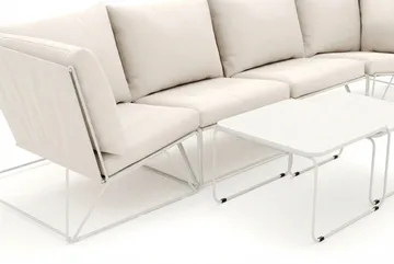 Usteryd utomhus rak 4-sits soffa - Beige/Beige - Products - Utemöbler & utemiljö - Loungemöbler - Loungesoffor